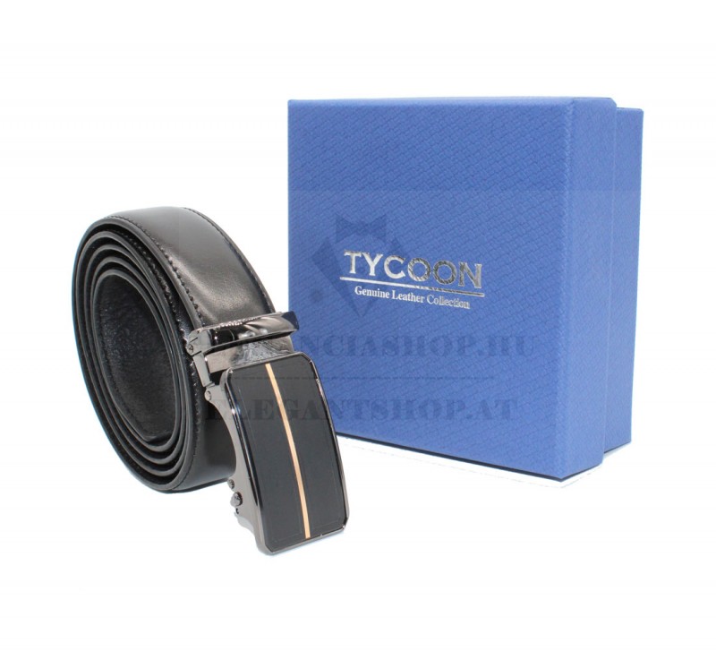 Tycoon extra hosszú férfi bőr öv - Fekete