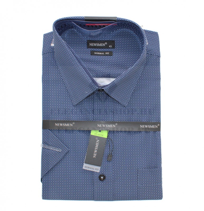 Newsmen elasztikus r.u normál fit ing - Sötétkék mintás