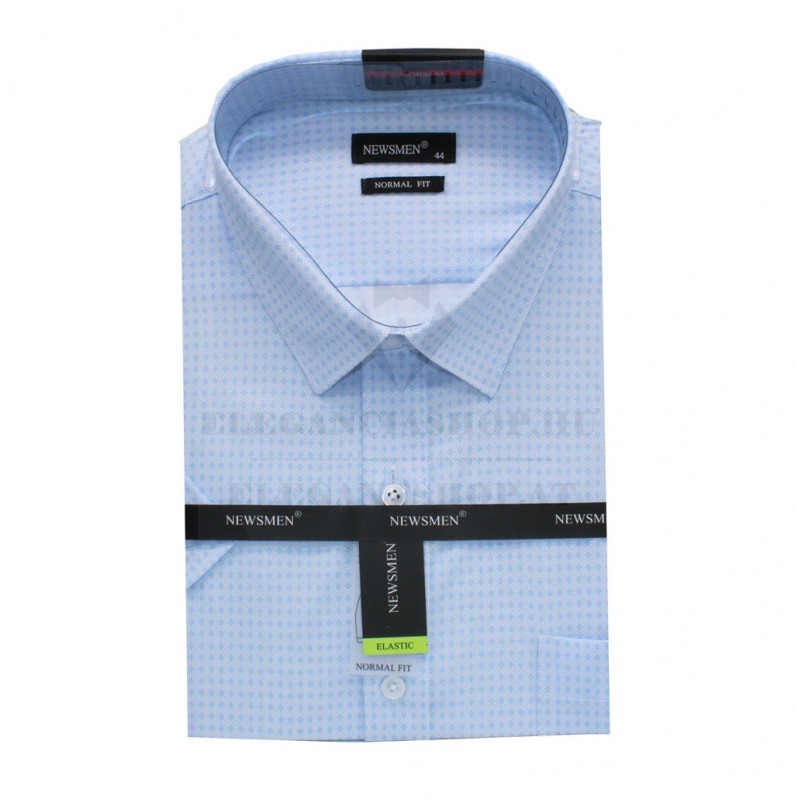 Newsmen elasztikus r.u normál fit ing - Világoskék mintás