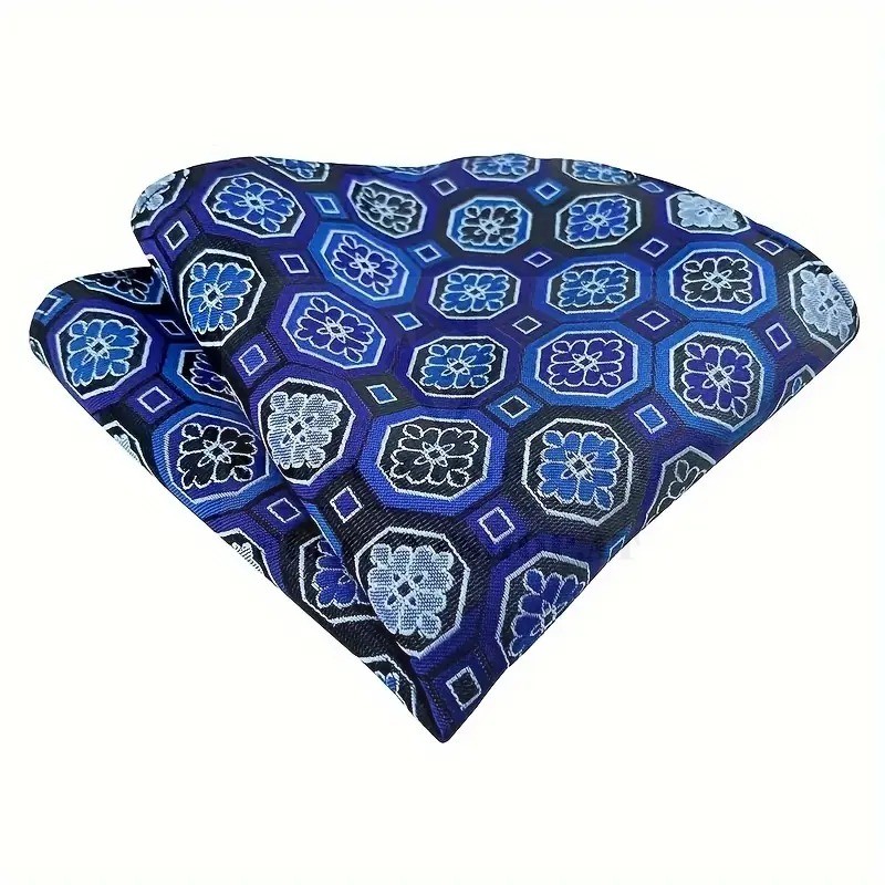 Exkluzív díszzsebkendő - Kék mintás