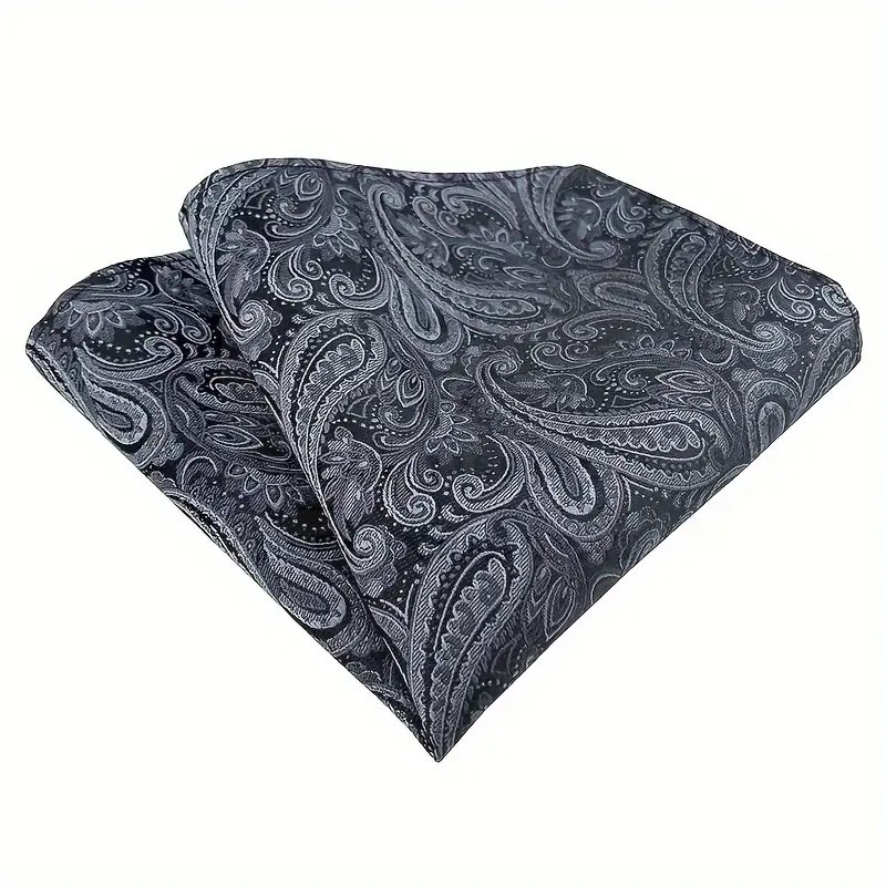 Exkluzív díszzsebkendő - Szürke pasley mintás