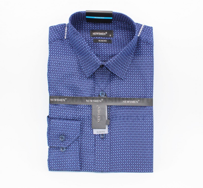 NM h.u slim fit elasztikus ing - Kék mintás