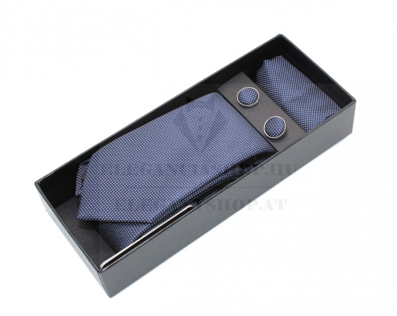 NM nyakkendő szett - Sötétkék aprómintás