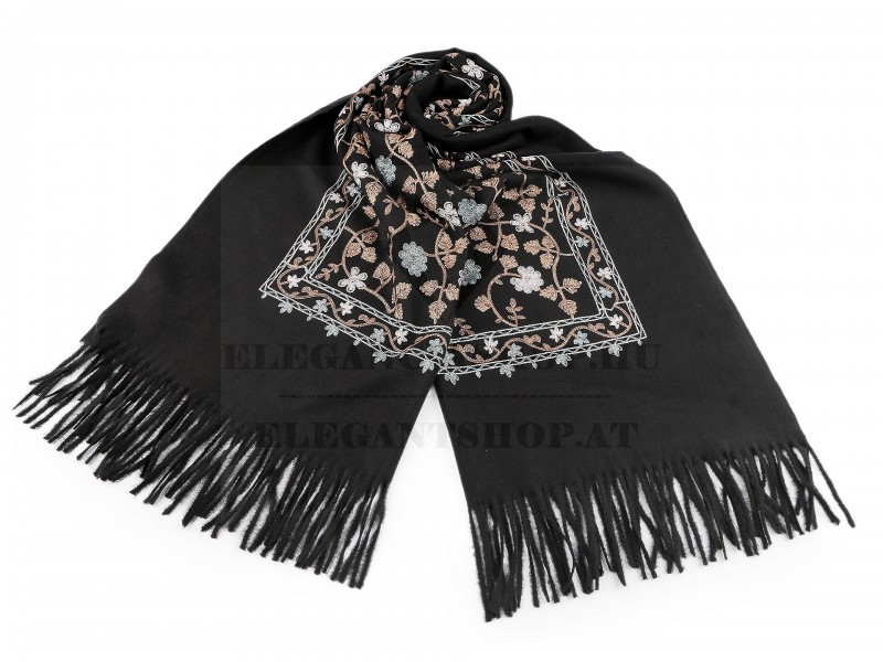 Nagy meleg kendő rojtos, kasmir sál - 68 x 180 cm