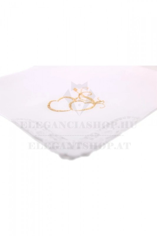 Női hímzett esküvői zsebkendő - Szív