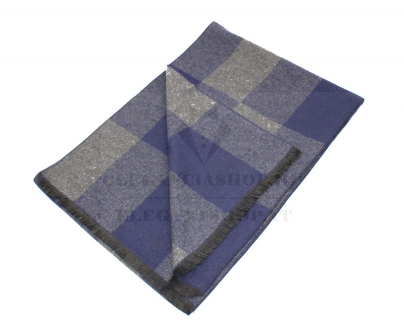 Unisex téli sál - Barna kockás