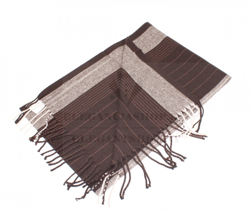 Newsmen unisex kötött sál - Barna csíkos