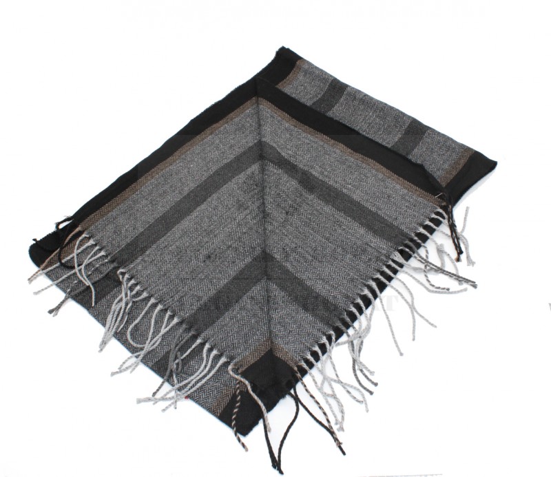 Newsmen unisex kötött sál - Szürke csíkos