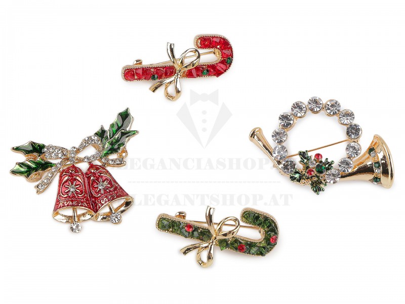 Karácsonyi bross csiszolt kövekkel