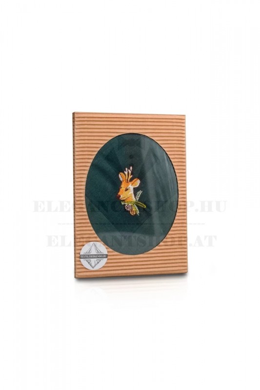 Hímzett pamut zsebkendő - Őz