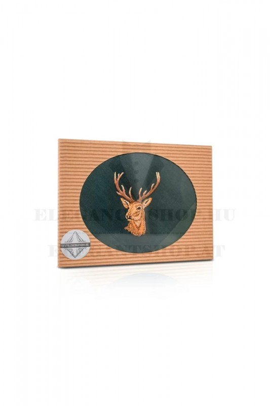 Hímzett pamut zsebkendő - Szarvas