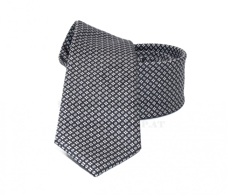 NM slim szövött nyakkendő - Fekete aprópöttyös