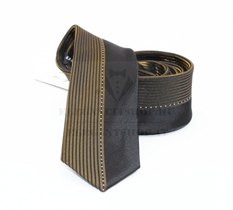 NM slim szövött nyakkendő - Arany csíkos