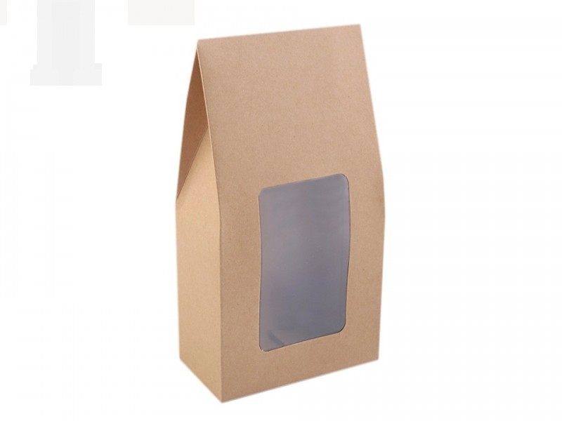 Papírdoboz natural ablakkal - 10 db/csomag