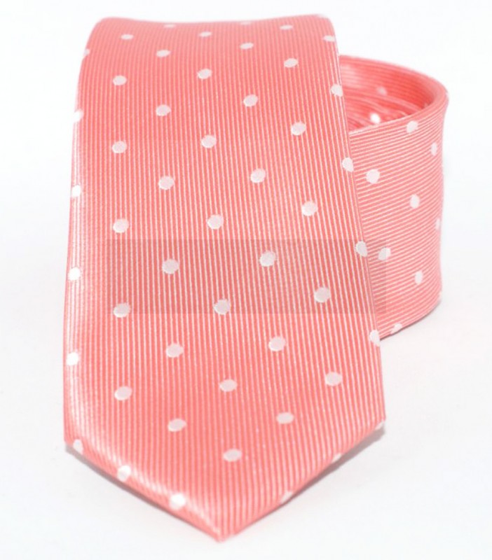 Goldenland slim nyakkendő - Lazac pöttyös