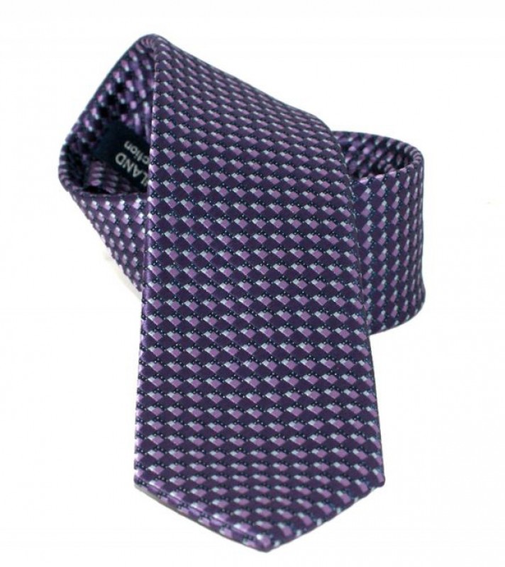 Goldenland slim nyakkendő - Lila aprómintás