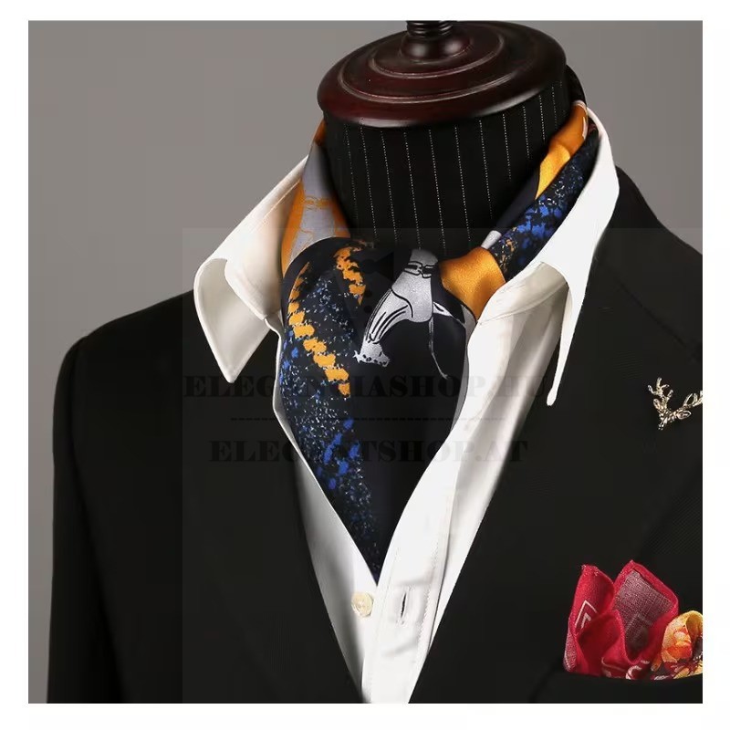 Férfi exklúzív sál - Kék-napsárga