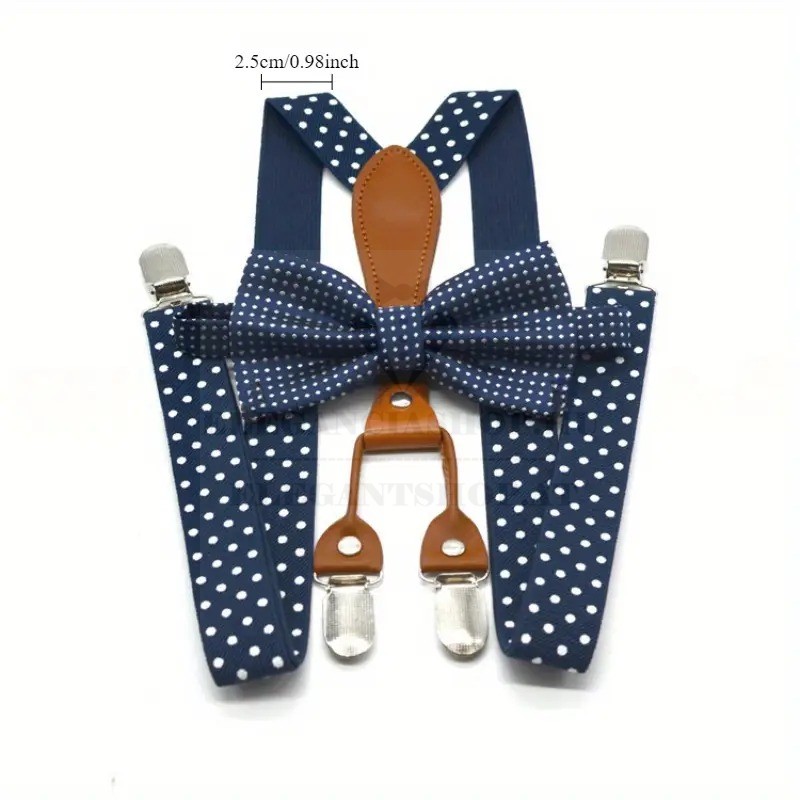 Pöttyös nadrágtartó szett - Kék