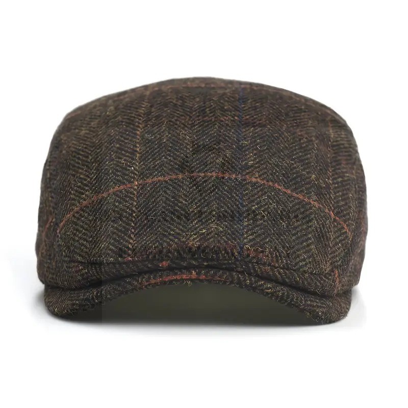 Vintage férfi téli golf sapka - Barna