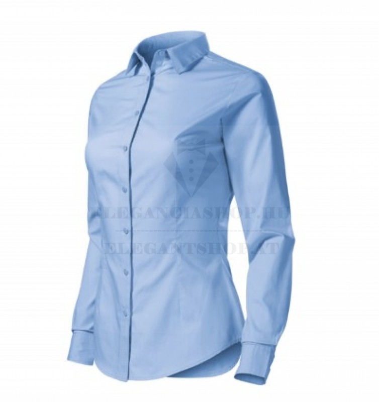 Női puplin ing hosszúujjú - Kék