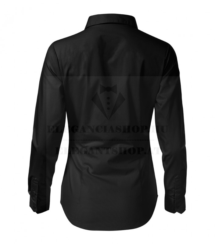 Női puplin ing hosszúujjú - Fekete