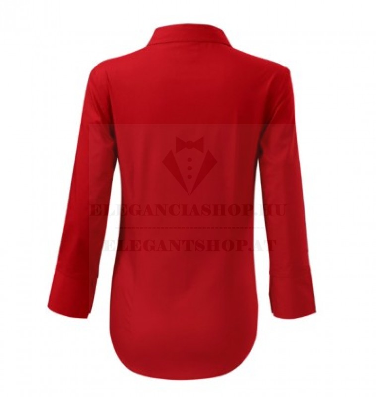 Női puplin ing 3/4 ujjú - Piros