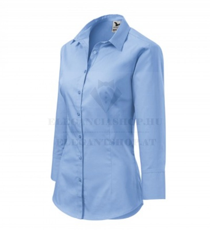 Női puplin ing 3/4 ujjú - Kék