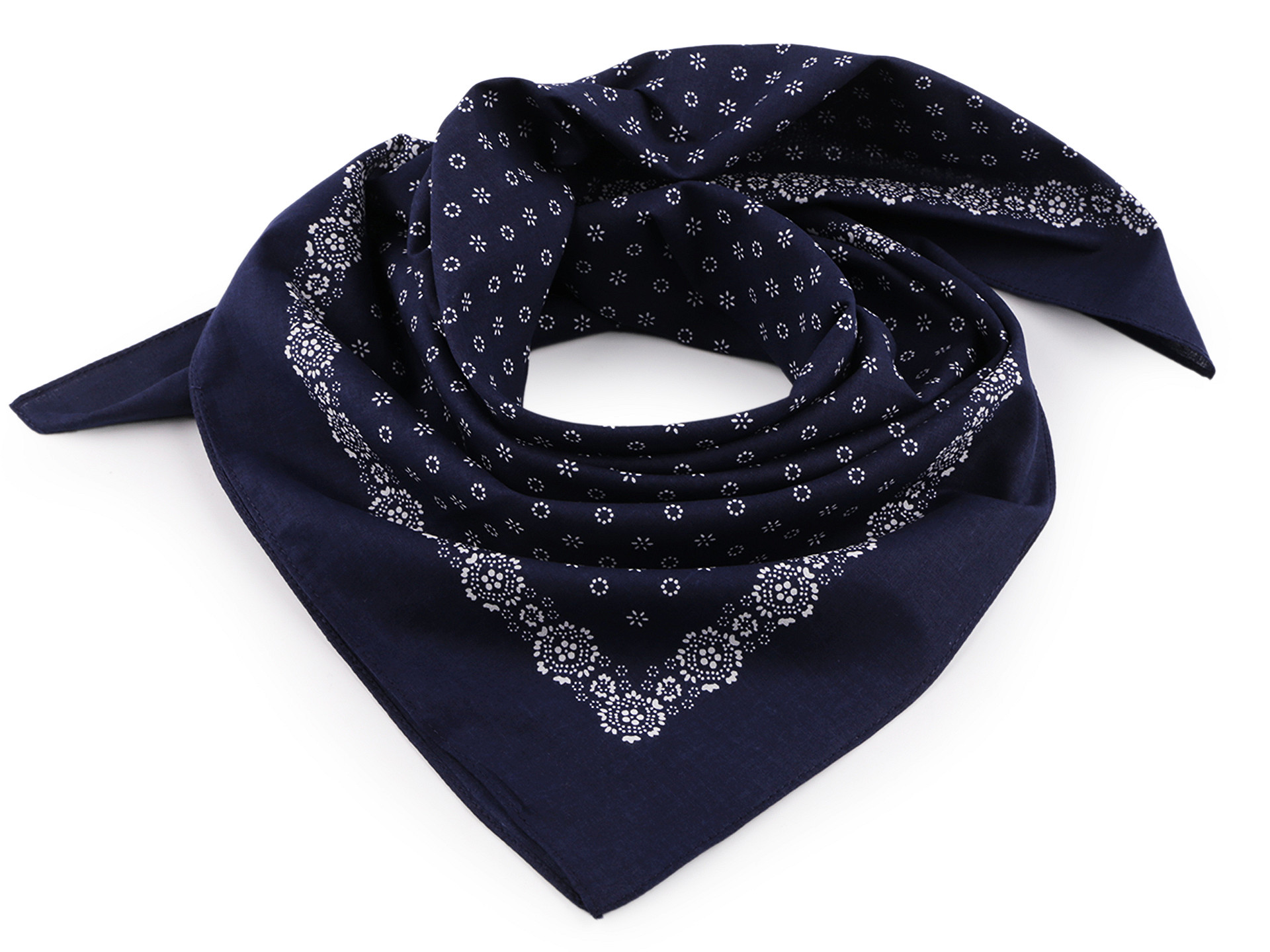 Pamut aprómintás kendő - Sötétkék-fehér