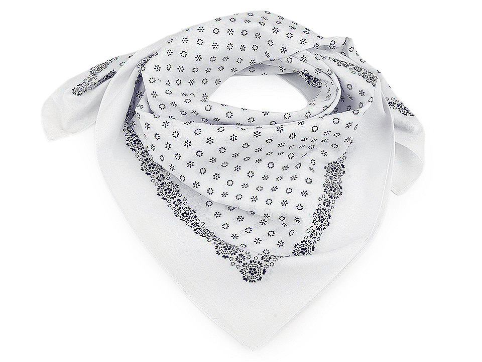 Pamut aprómintás kendő - Sötétkék-fehér