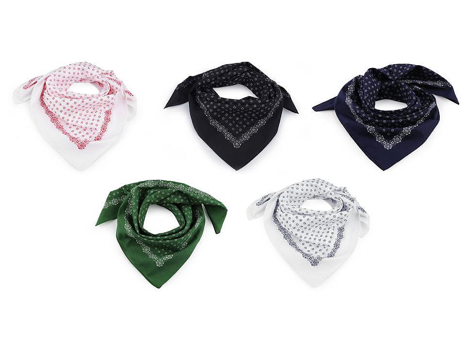 Pamut aprómintás kendő - Sötétkék-fehér