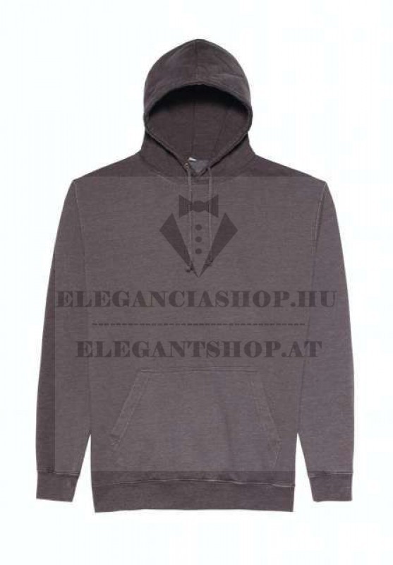 Unisex pamut kapucnis pulóver - Mosott szürkés-barna