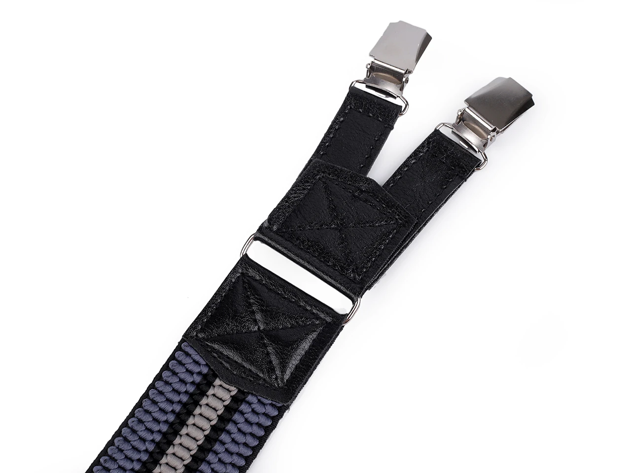 Nadrágtartó eko bőr - Kék csíkos