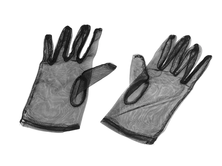 Női alkalmi tüll kesztyű - Fekete