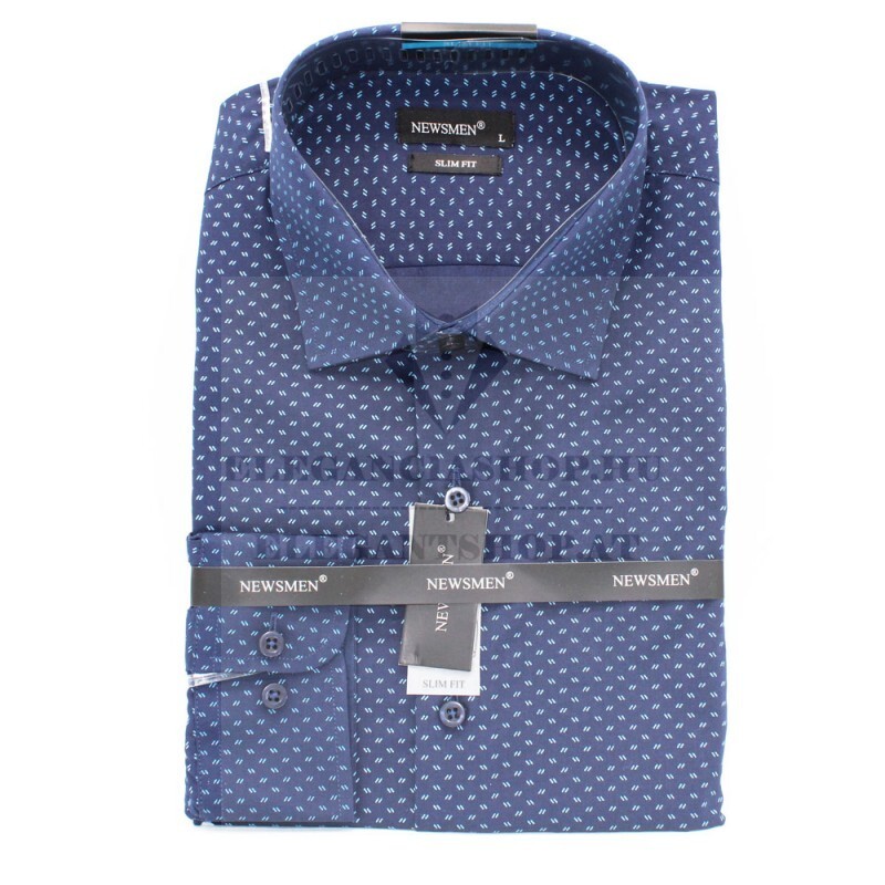 NM h.u slim elasztikus ing - Sötétkék mintás