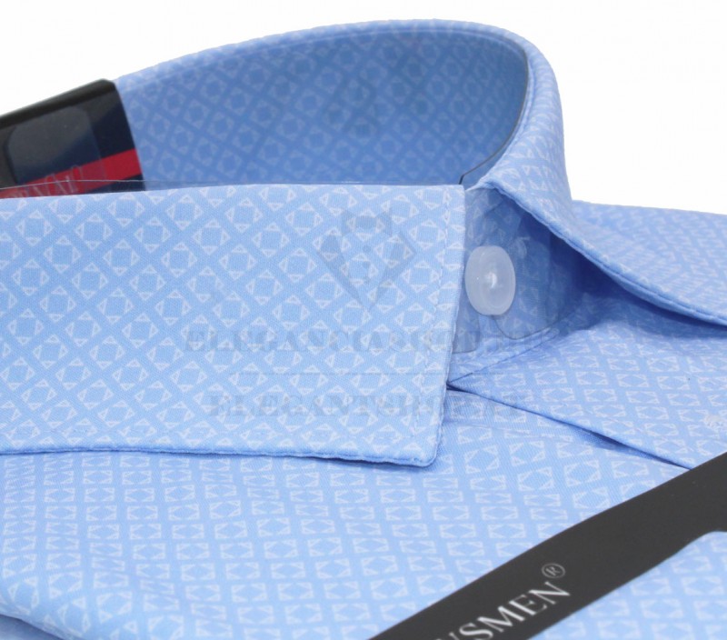 NM h.u normál fit elasztikus ing - Világoskék mintás