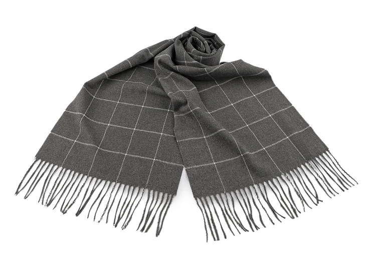 Férfi sál rojtokkal kockás