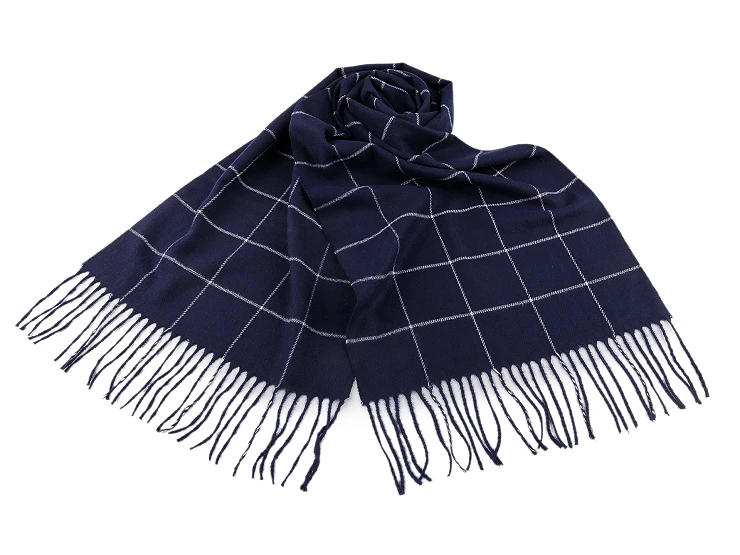 Férfi sál rojtokkal kockás