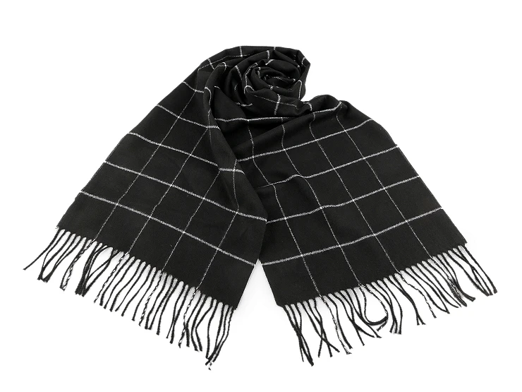 Férfi sál rojtokkal kockás