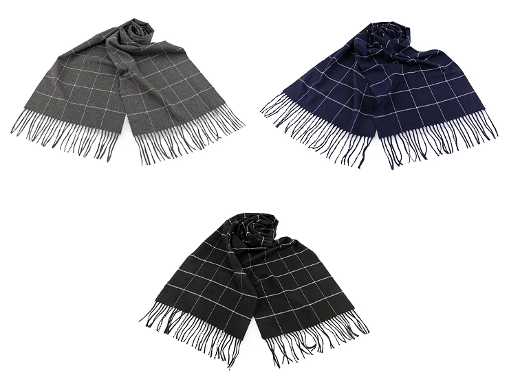 Férfi sál rojtokkal kockás