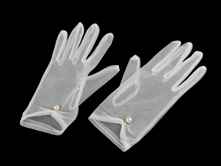 Női alkalmi tüll kesztyű