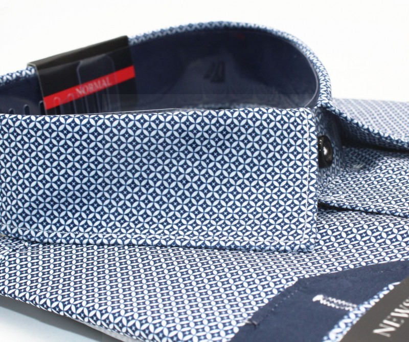 NM h.u normál fit elasztikus ing - Kék mintás