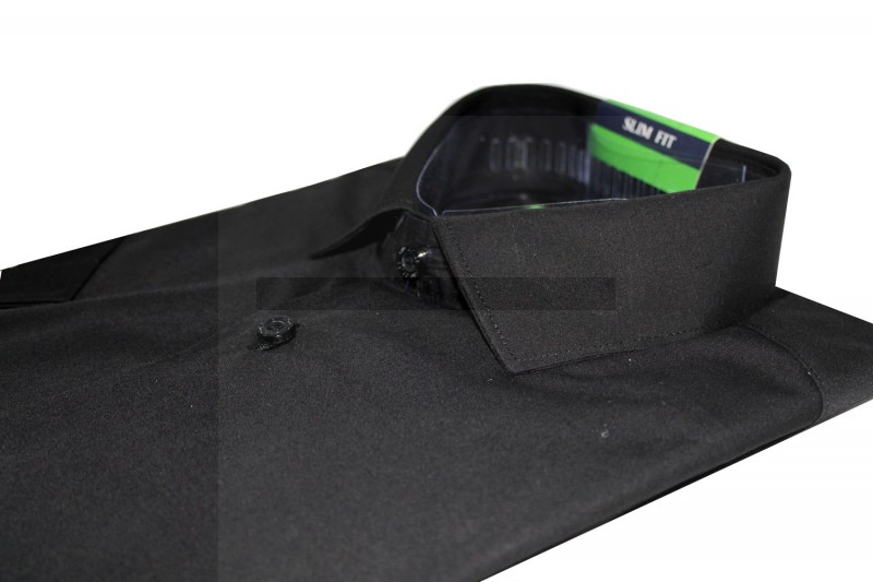 Goldenland slim rövidujjú ing - Fekete