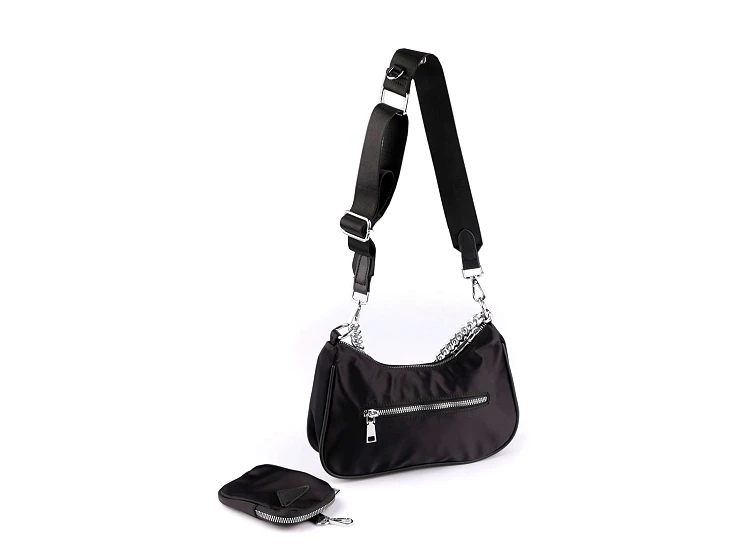 Ezüst láncos 2 az 1-ben kézitáska - 26x16 cm