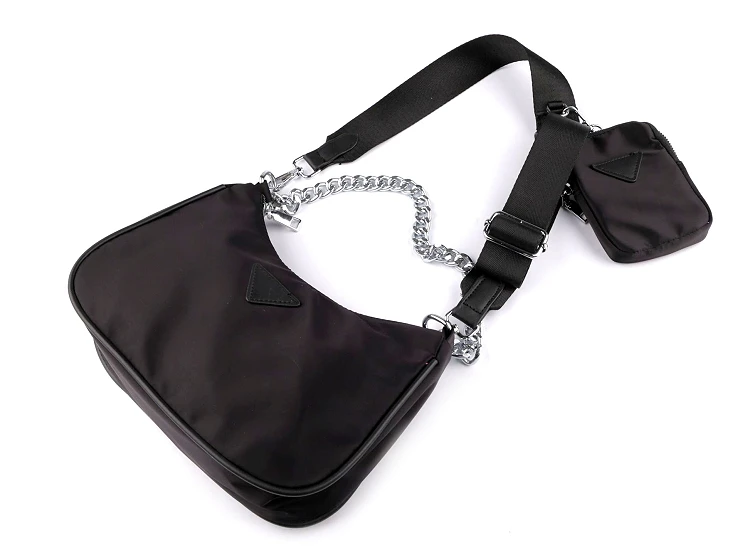 Ezüst láncos 2 az 1-ben kézitáska - 26x16 cm