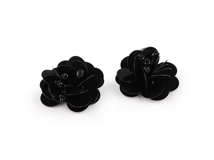 Flitteres virág gyöngyökkel - 10 db/csomag