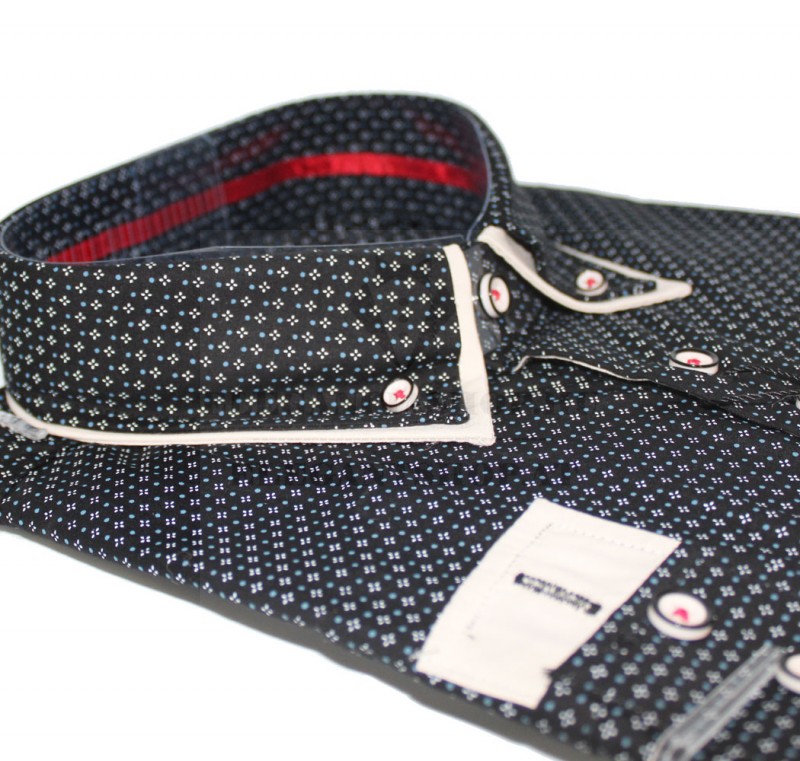 NM h.u slim ing - Fekete-drapp betétes