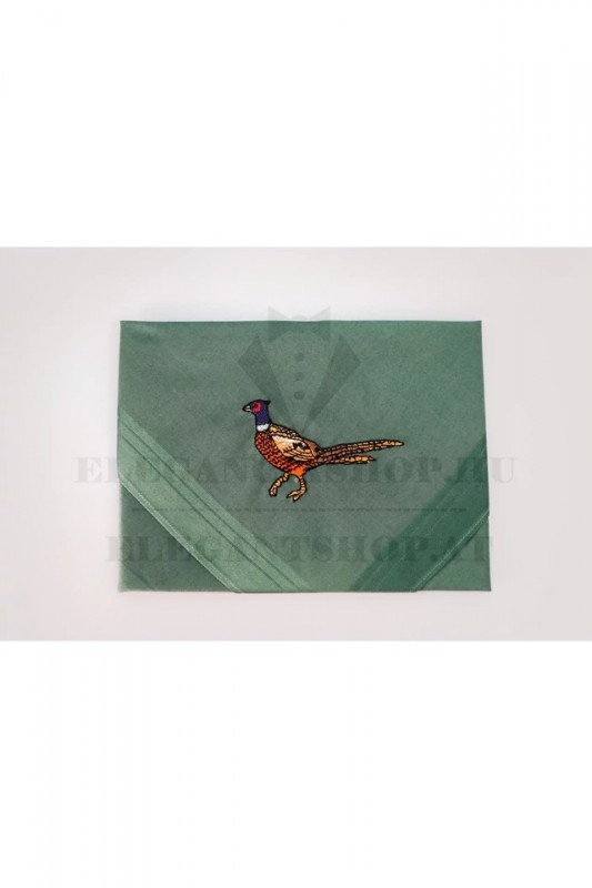 Hímzett pamut zsebkendő - Fácán