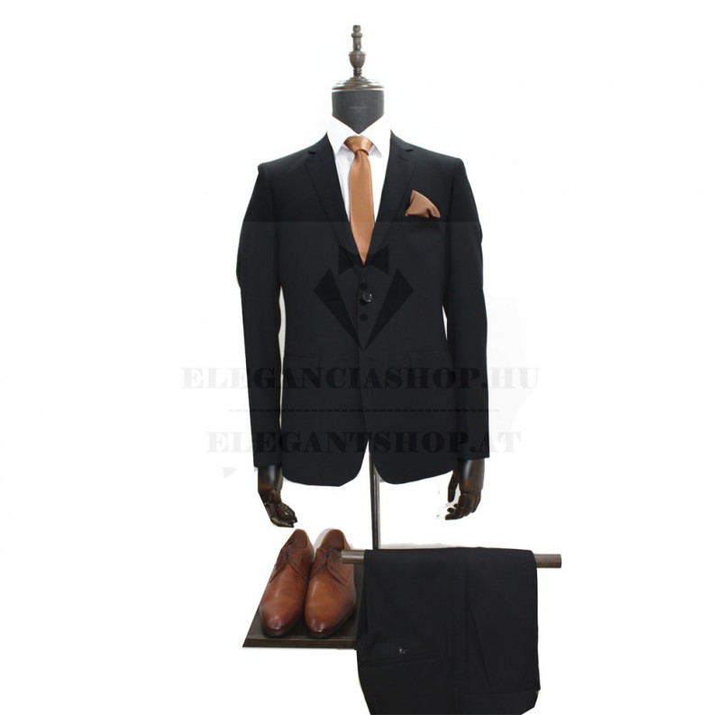 Parker slim fitt öltöny - Fekete