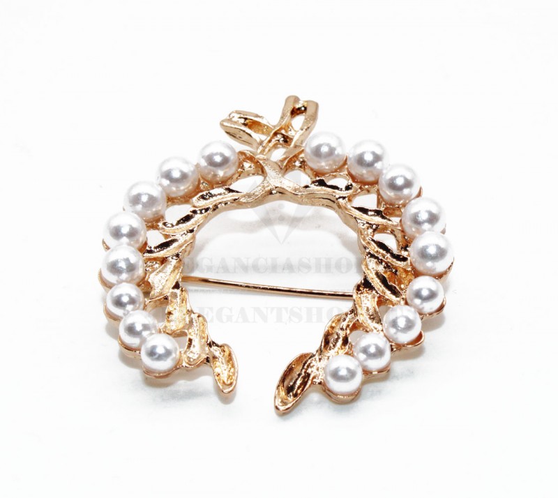 Arany bross koszorű gyönggyel