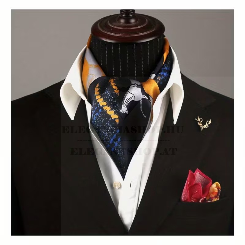 Férfi exklúzív sál - Kék-napsárga